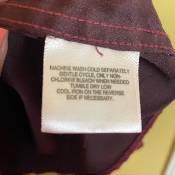 Knightsbridge Burgundy Red Men’s Two Pocket Dress Shirt Polyester Faux Suede 2XL - Picture 3 of 10